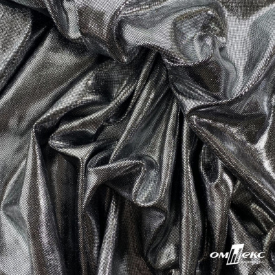 Трикотажное полотно голограмма, шир.140 см, #602 -чёрный/серебро - купить в Якутске. Цена 385.88 руб.