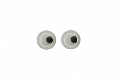 Глазки для игрушек, круглые, с бегающими зрачками, 3 мм/упак.100+/-5 шт, цв. -черно-белые - купить в Якутске. Цена: 25.40 руб.