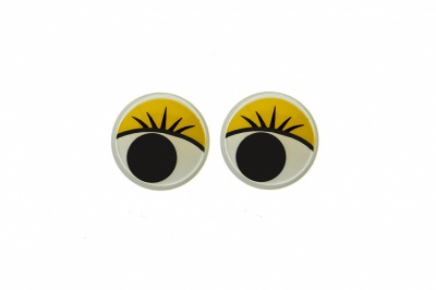 Глазки для игрушек, круглые, с бегающими зрачками, 8 мм/упак.50+/-2 шт, цв. -желтый - купить в Якутске. Цена: 59.05 руб.