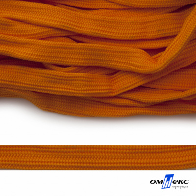 Шнур плетеный (плоский) d-12 мм, (уп.90+/-1м), 100% полиэстер, цв.267 - оранжевый - купить в Якутске. Цена: 8.62 руб.