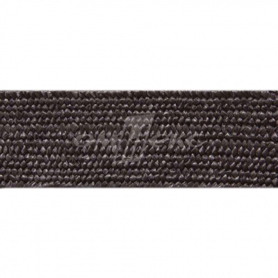 Тесьма отделочная полипропиленовая плетеная эластичная #8, шир. 40мм, цв.- тем.коричневый   - купить в Якутске. Цена: 50.99 руб.