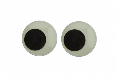 Глазки для игрушек, круглые, с бегающими зрачками, 40 мм/упак.20+/-2 шт, цв. -черно-белые - купить в Якутске. Цена: 158.73 руб.