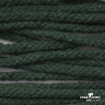 Шнур плетеный d-6 мм, 70% хлопок 30% полиэстер, уп.90+/-1 м, цв.1083-тём.зелёный - купить в Якутске. Цена: 588 руб.