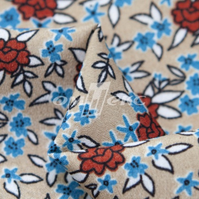Плательная ткань "Фламенко" 7.1, 80 гр/м2, шир.150 см, принт растительный - купить в Якутске. Цена 239.03 руб.