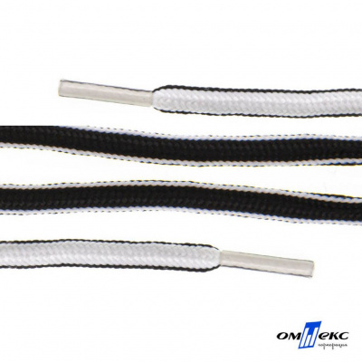 Шнурки #4-27, круглые 130 см, двухцветные (черно/белый) - купить в Якутске. Цена: 47.04 руб.