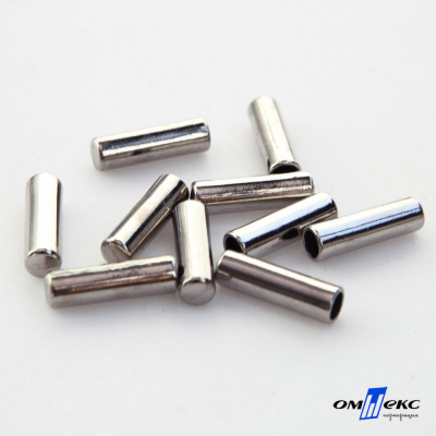 06033-Наконечник для шнура металл, отв. 4 мм, цв. никель - купить в Якутске. Цена: 6.08 руб.
