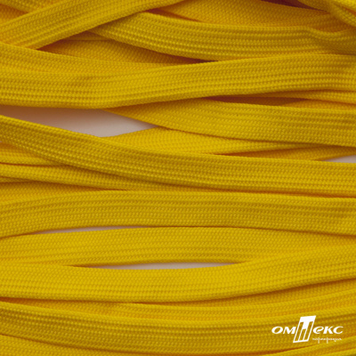 Шнур плетеный (плоский) d-12 мм, (уп.90+/-1м), 100% полиэстер, цв.269 - жёлтый - купить в Якутске. Цена: 8.62 руб.