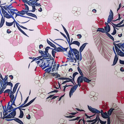 Плательная ткань "Фламенко" 18.1, 80 гр/м2, шир.150 см, принт растительный - купить в Якутске. Цена 239.03 руб.