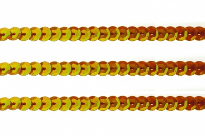 Пайетки "ОмТекс" на нитях, CREAM, 6 мм С / упак.73+/-1м, цв. 88 - оранжевый - купить в Якутске. Цена: 300.55 руб.