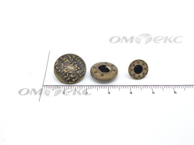 Кнопки металл 15 мм альфа антик с рис.№3  - купить в Якутске. Цена: 2.90 руб.