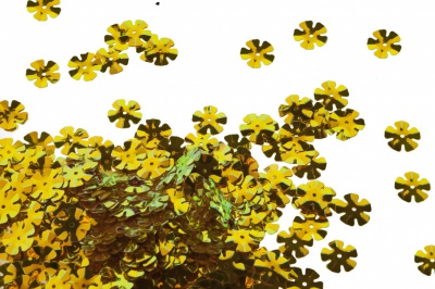 Пайетки "ОмТекс" россыпью,DOUBLE SIDED GOLD,цветок 14 мм/упак.50 гр, цв. 0460-золото - купить в Якутске. Цена: 80.93 руб.