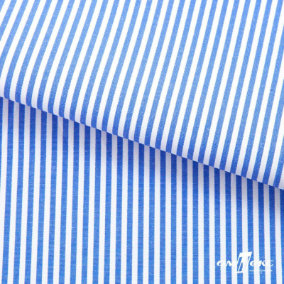 Ткань сорочечная Полоска Кенди, 115 г/м2, 58% пэ,42% хл, шир.150 см, цв.3-синий, (арт.110) - купить в Якутске. Цена 306.69 руб.