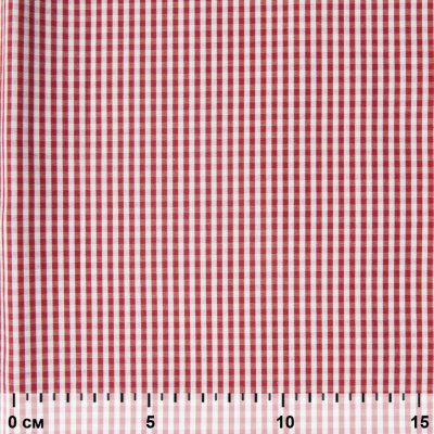 Ткань сорочечная Клетка Виши, 115 г/м2, 58% пэ,42% хл, шир.150 см, цв.5-красный, (арт.111) - купить в Якутске. Цена 306.69 руб.