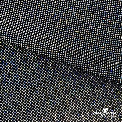 Трикотажное полотно голограмма, шир.140 см, #601-хамелеон чёрный - купить в Якутске. Цена 452.76 руб.