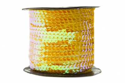 Пайетки "ОмТекс" на нитях, CREAM, 6 мм С / упак.73+/-1м, цв. 92 - золото - купить в Якутске. Цена: 484.77 руб.
