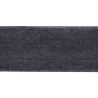 Лента бархатная нейлон, шир.25 мм, (упак. 45,7м), цв.189-т.серый - купить в Якутске. Цена: 981.09 руб.