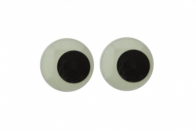 Глазки для игрушек, круглые, с бегающими зрачками, 24 мм/упак.50+/-2 шт, цв. -черно-белые - купить в Якутске. Цена: 60.32 руб.
