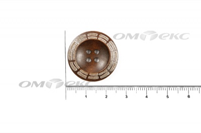 Пуговица деревянная круглая №53 (25мм) - купить в Якутске. Цена: 3.68 руб.