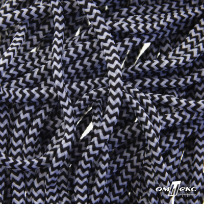 Шнурки #107-16, круглые 130 см, двухцветные цв.серый/чёрный - купить в Якутске. Цена: 31.89 руб.