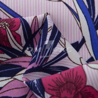 Плательная ткань "Фламенко" 18.1, 80 гр/м2, шир.150 см, принт растительный - купить в Якутске. Цена 239.03 руб.