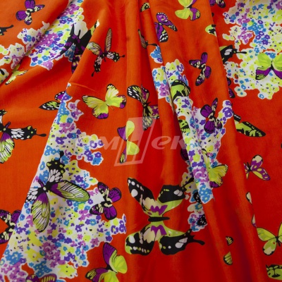 Плательная ткань "Софи" 7.1, 75 гр/м2, шир.150 см, принт бабочки - купить в Якутске. Цена 241.49 руб.