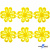Кружево гипюр "Ромашка" 0575-1169, шир. 25 мм/уп.13,7 м, цвет 8208-жёлтый - купить в Якутске. Цена: 292.71 руб.