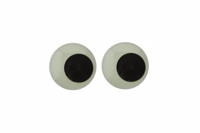 Глазки для игрушек, круглые, с бегающими зрачками, 15 мм/упак.50+/-2 шт, цв. -черно-белые - купить в Якутске. Цена: 47.40 руб.