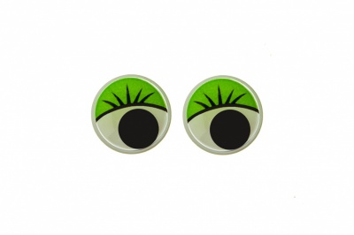 Глазки для игрушек, круглые, с бегающими зрачками, 8 мм/упак.50+/-2 шт, цв. -зеленый - купить в Якутске. Цена: 59.05 руб.