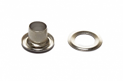 Люверсы металлические "ОмТекс", блочка/кольцо, (4 мм) - цв.никель - купить в Якутске. Цена: 0.24 руб.