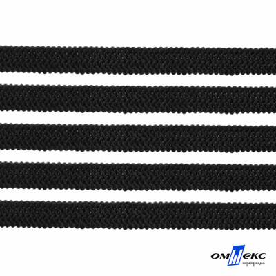 Лента эластичная вязанная (резинка) 4 мм (200+/-1 м) 400 гр/м2 черная бобина "ОМТЕКС" - купить в Якутске. Цена: 1.78 руб.