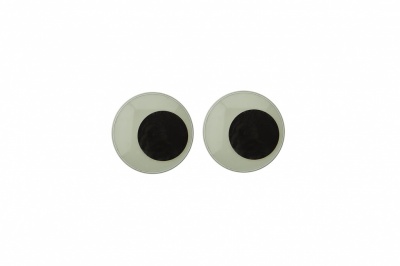 Глазки для игрушек, круглые, с бегающими зрачками, 8 мм/упак.50+/-2 шт, цв. -черно-белые - купить в Якутске. Цена: 15.88 руб.