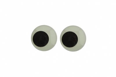 Глазки для игрушек, круглые, с бегающими зрачками, 12 мм/упак.50+/-2 шт, цв. -черно-белые - купить в Якутске. Цена: 38.32 руб.