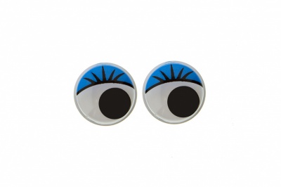 Глазки для игрушек, круглые, с бегающими зрачками, 8 мм/упак.50+/-2 шт, цв. -синий - купить в Якутске. Цена: 59.66 руб.
