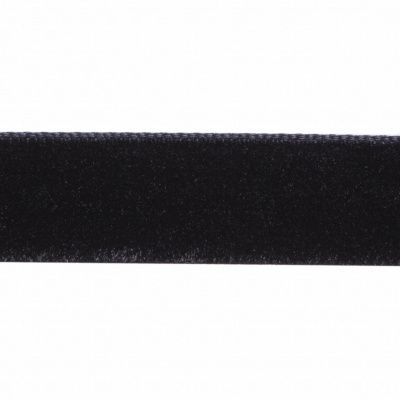 Лента бархатная нейлон, шир.12 мм, (упак. 45,7м), цв.03-черный - купить в Якутске. Цена: 448.27 руб.