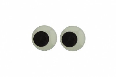 Глазки для игрушек, круглые, с ресничками, 10 мм/упак.50+/-2 шт, цв. -черно-белые - купить в Якутске. Цена: 21.24 руб.