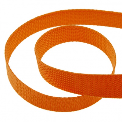 Стропа текстильная, шир. 25 мм (в нам. 50+/-1 ярд), цвет оранжевый - купить в Якутске. Цена: 409.94 руб.